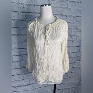 Dylan true grit white sequin blouse new size medium small